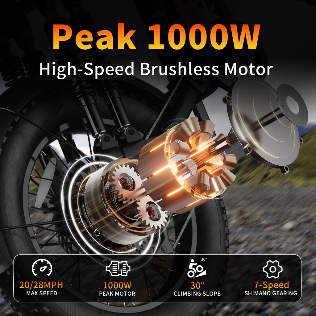 Peak 1200W 20MPH 48V 13Ah Electric Bike N99072