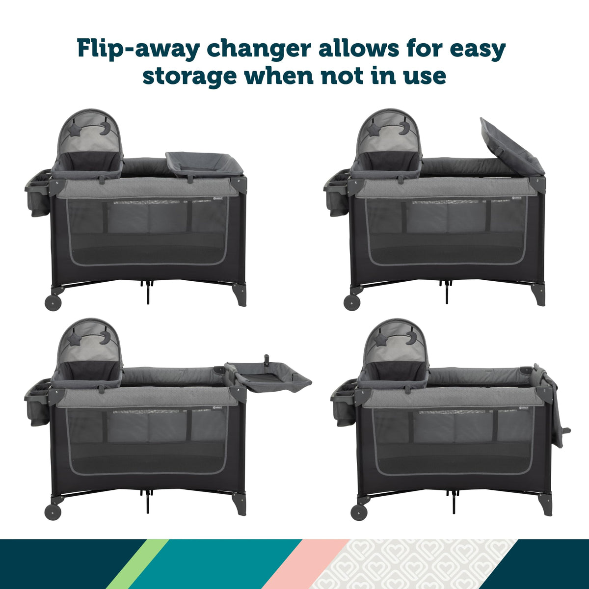 4-in-1 Portable Play Yard with Bassinet and Changer I965