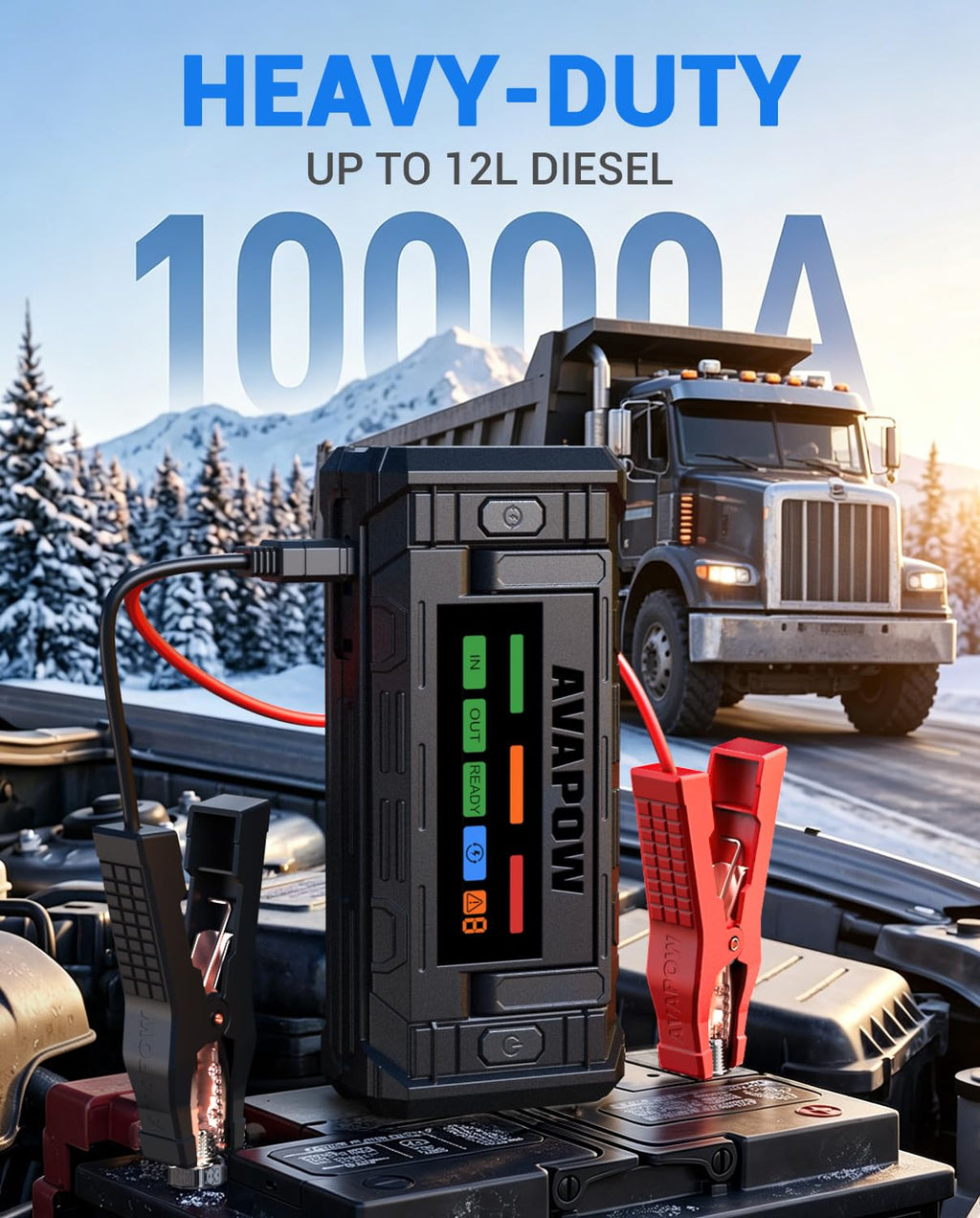 10000A Portable Battery Jumper Starter with 4" HD Display U100