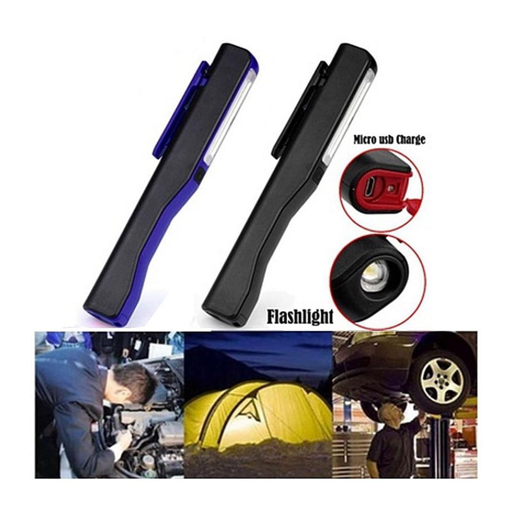 2-Pack Rechargeable LED COB Work Light 240LM Magnetic Portable Lamp USB Charging(Blue) N86612