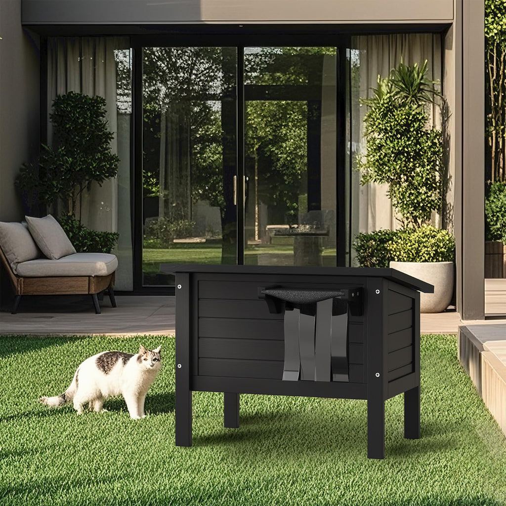 Weatherproof Insulated Solid Wood Outdoor Cat House Z2856