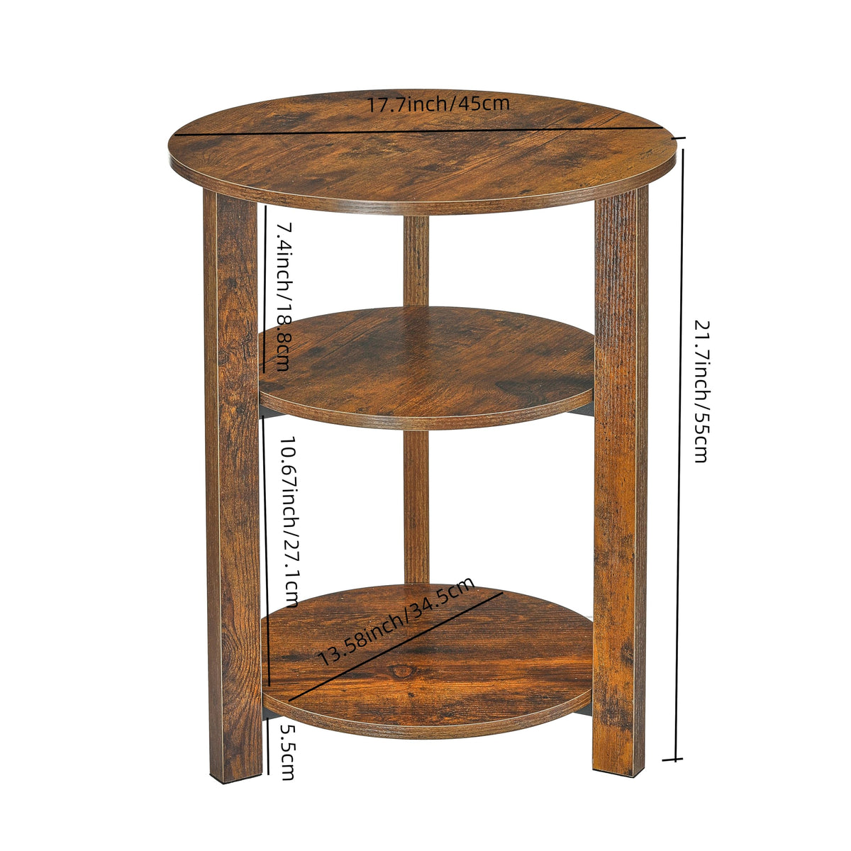 3-Tier Round Side Table W8392
