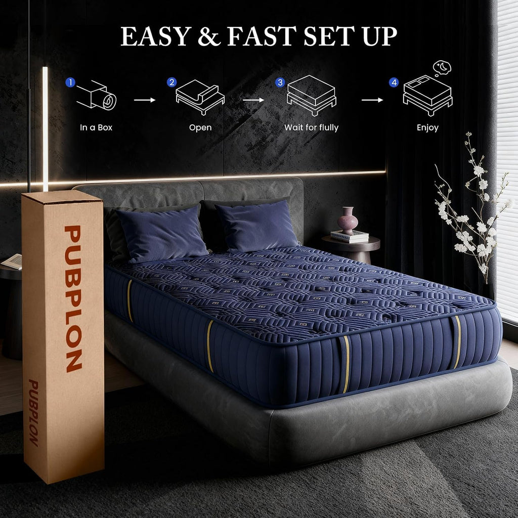 Queen 14 Inch Hybrid Gel Memory Foam Mattress in a Box L974610