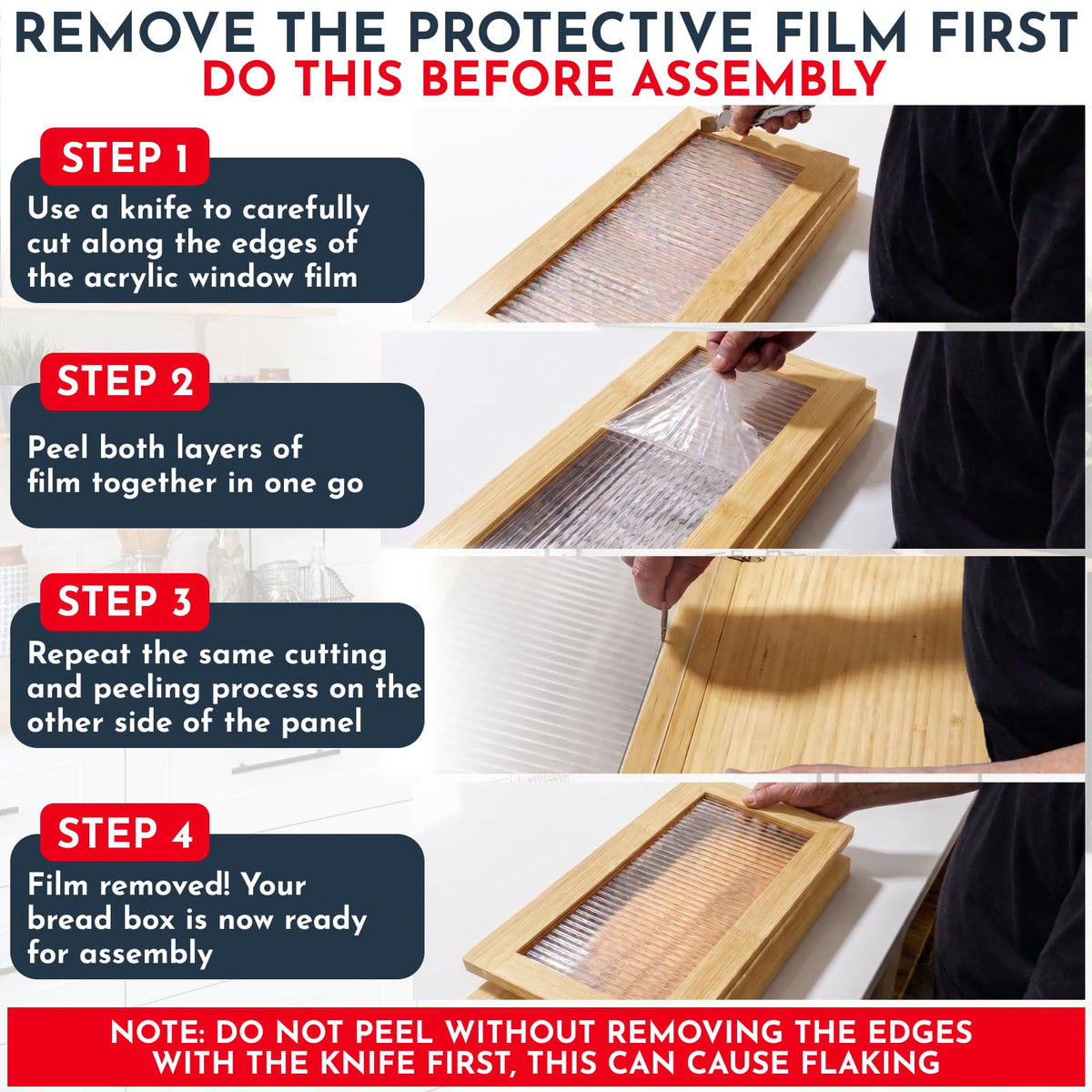 Bamboo Bread Box with Acrylic Window C659