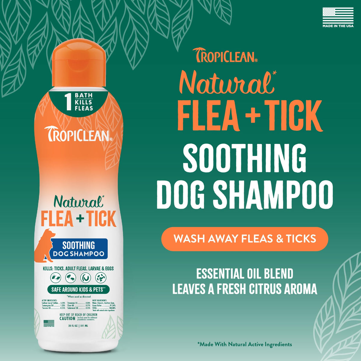 Soothing Flea and Tick Dog Shampoo 20oz L2694