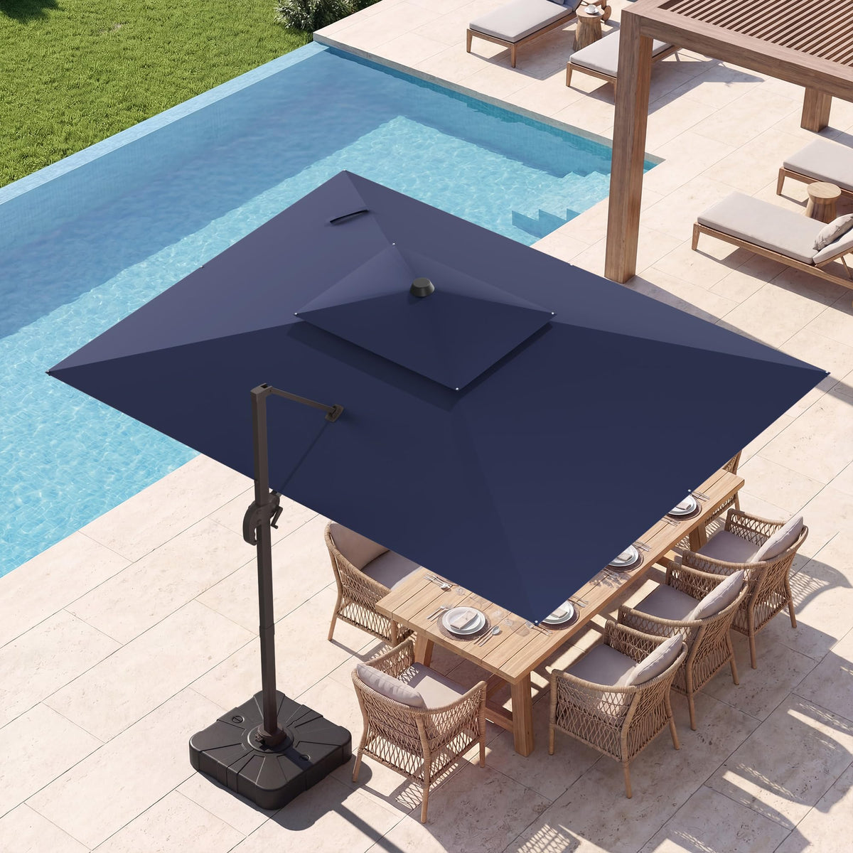 Cantilever Patio Umbrella with Base V920258
