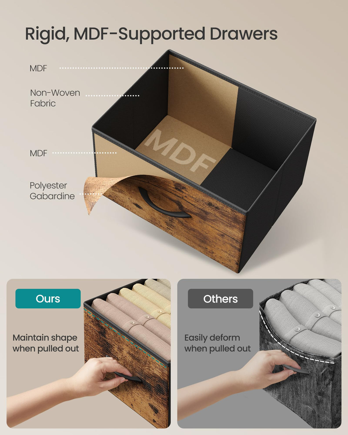 Dresser with 4 Fabric Drawers D330884