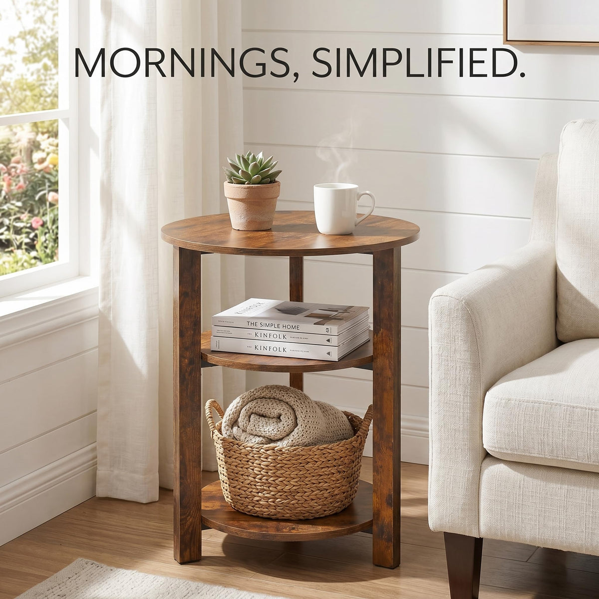 3-Tier Round Side Table W8392