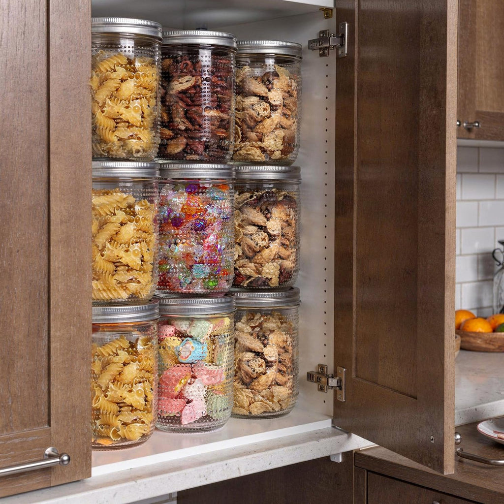 6-Pack 16 oz Wide Mouth Glass Mason Jars with Lids V93534