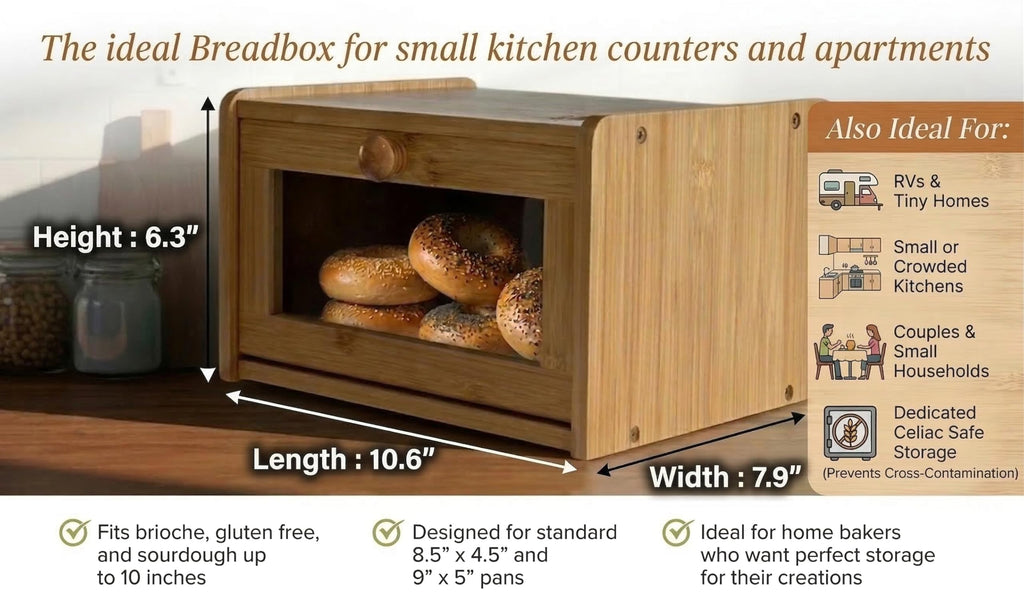 Bamboo Bread Box with Lid D77671