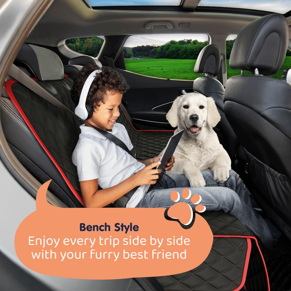 Dog Car Seat Cover for Back Seat V51066