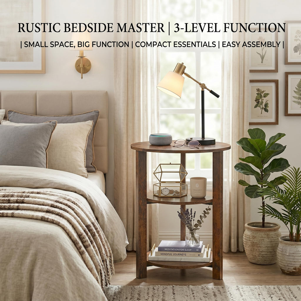 3-Tier Round Side Table W8392