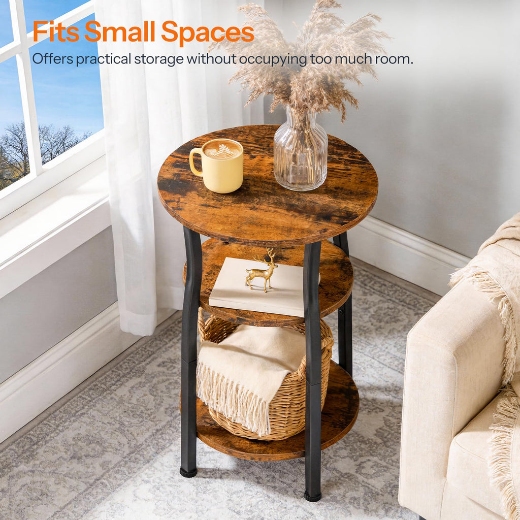 Small Round 3-Tier Storage Side Table Z530