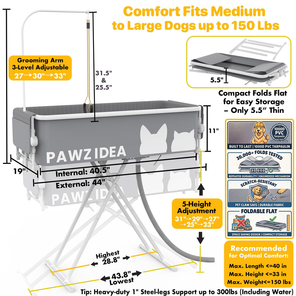 2-in-1 Dog Bathtub & Grooming Table Z91270