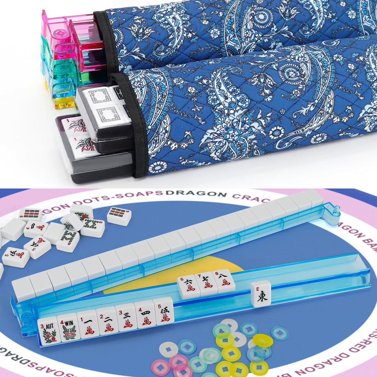 White 166 Tiles Mahjong Set V1213