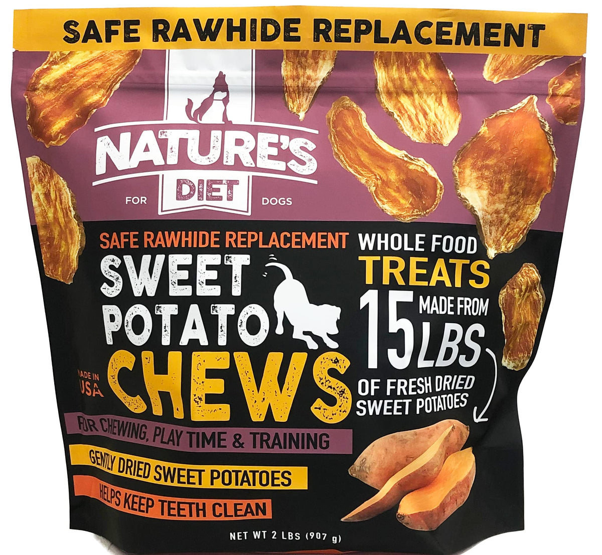 Sweet Potato Chews XL 2lb Bag Dog Treat D6902