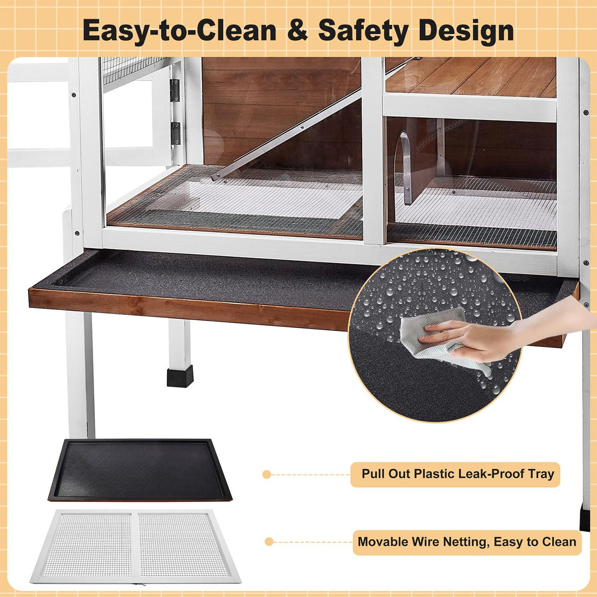 2-Story Wooden Small Animal Cage with Stand D86158