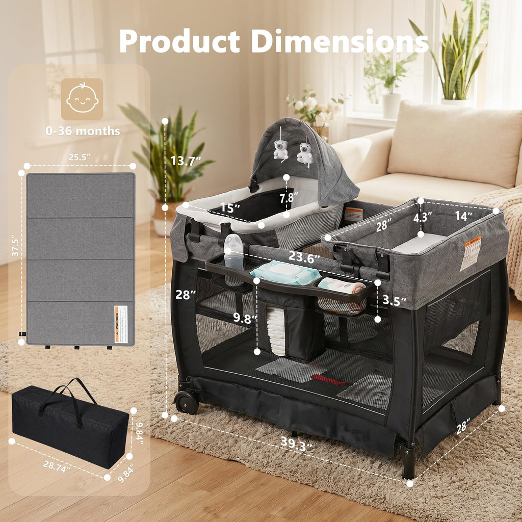 4 in 1 Black Baby Playard V31908