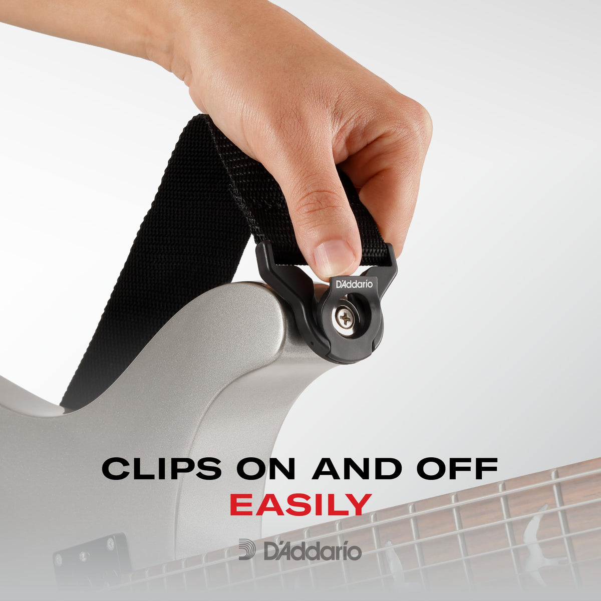 Black Leather Guitar Strap C9930