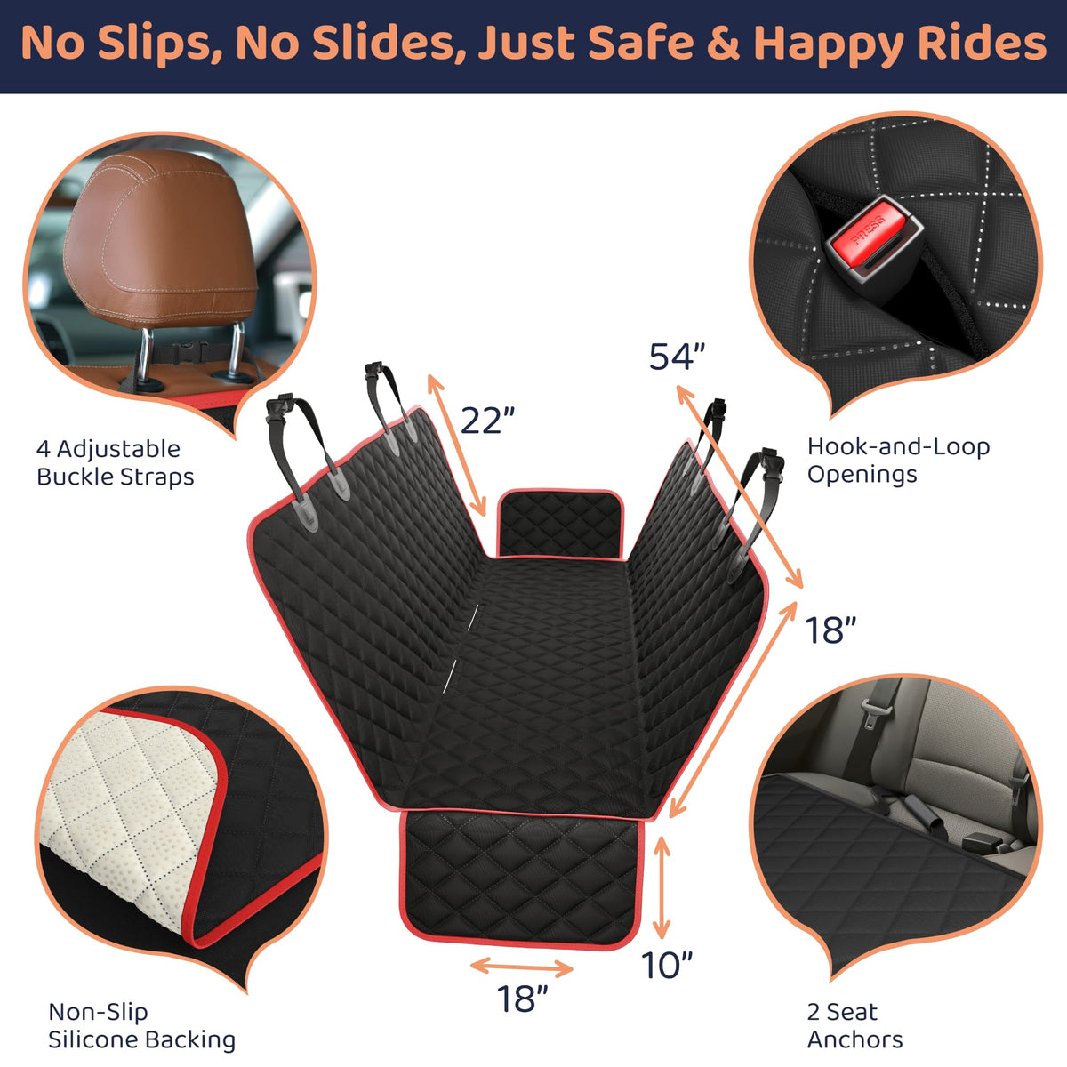 Dog Car Seat Cover for Back Seat V51066