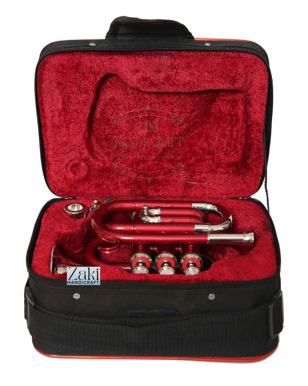 Bb Pocket Trumpet 3 Valve Brass Red H8562