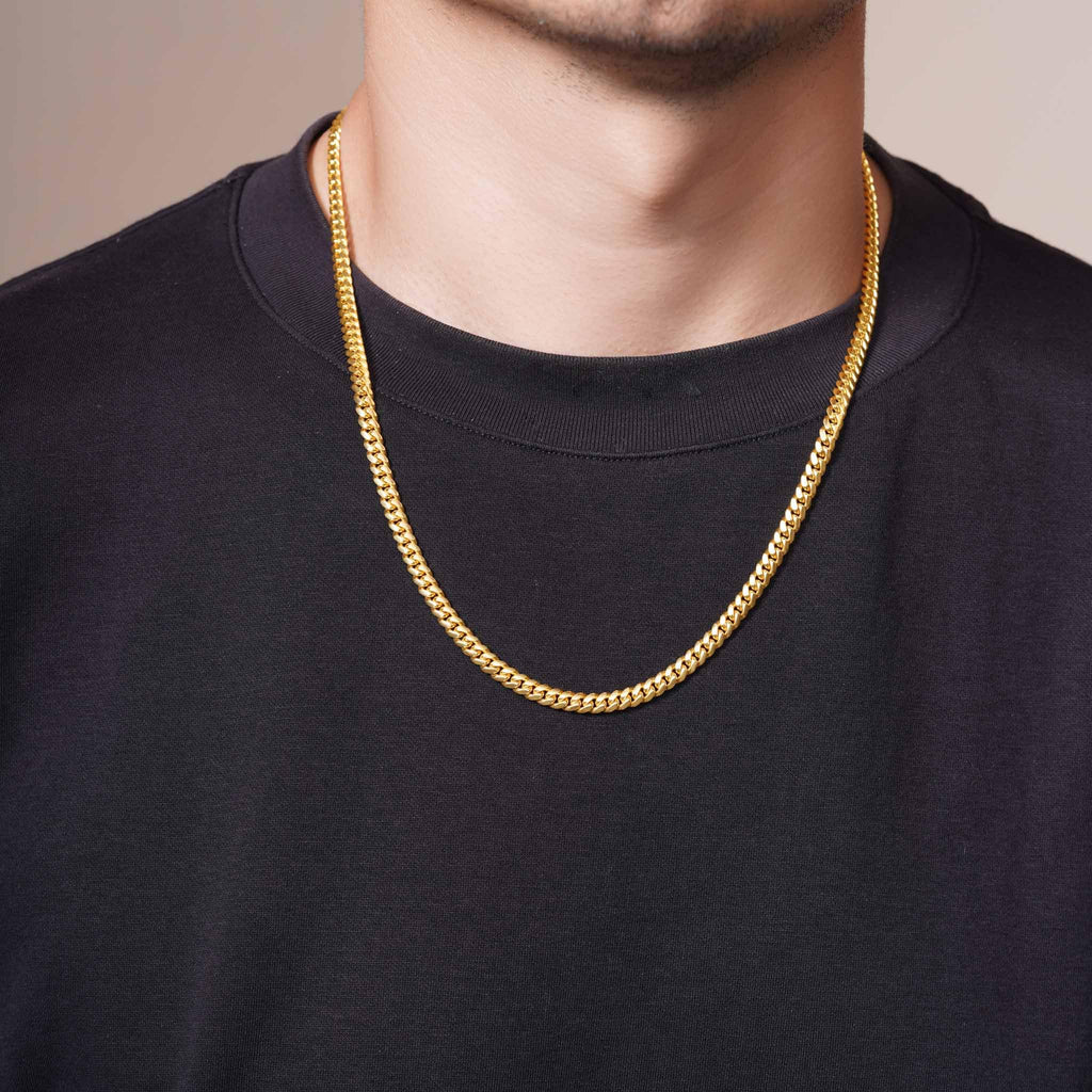 5.5mm Gold Vermeil Sterling Silver Cuban Link Chain Necklace G84732