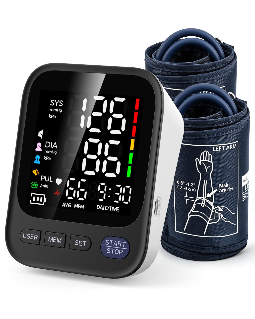 Automatic Upper Arm Blood Pressure Monitor with 2 Cuffs C180