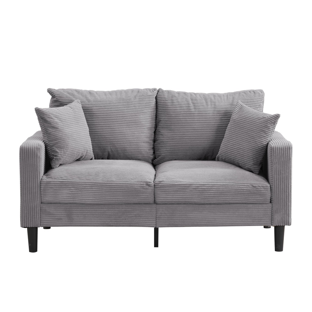 Light Gray 2-Seater Upholstered Loveseat Sofa T995