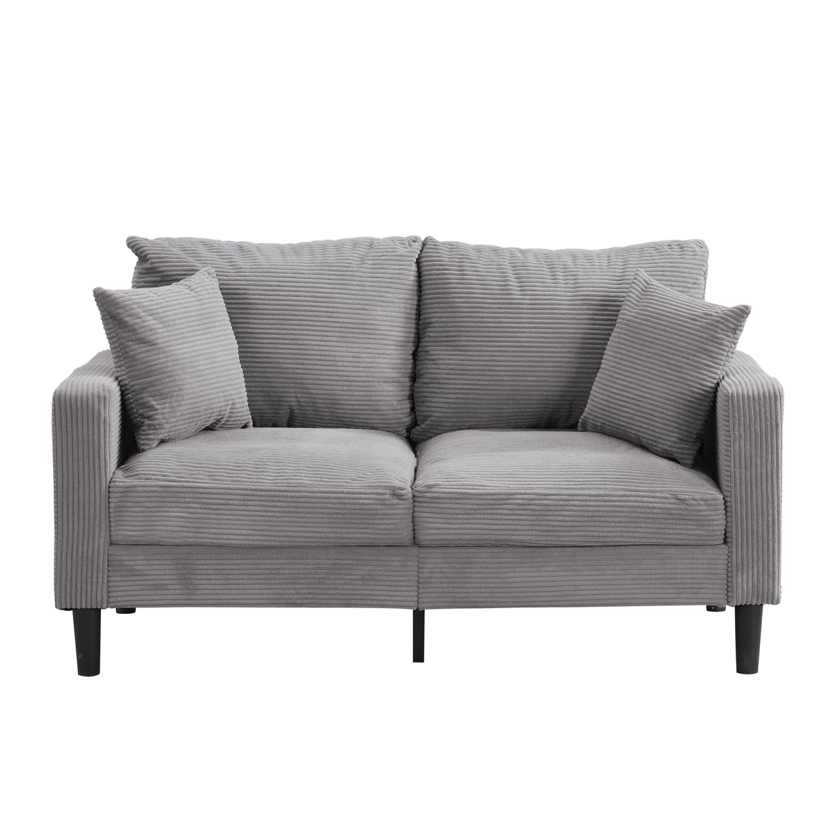 Light Gray 2-Seater Upholstered Loveseat Sofa T995