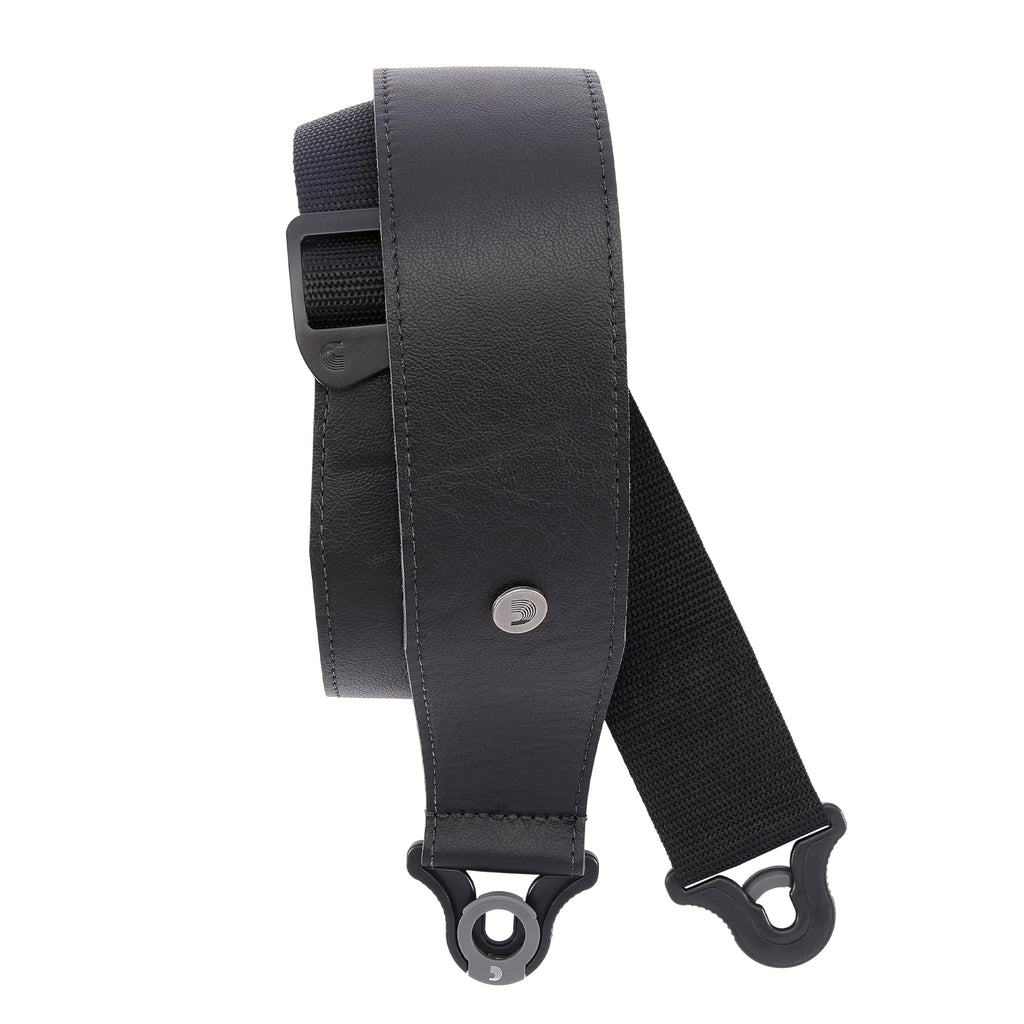 Black Leather Guitar Strap C9930