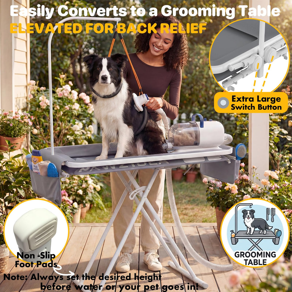 2-in-1 Dog Bathtub & Grooming Table Z91270