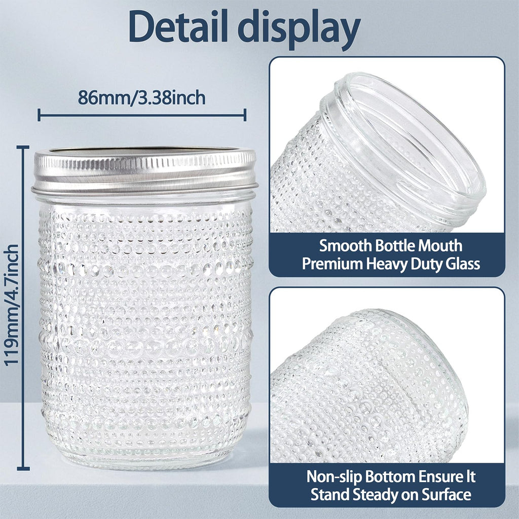 6-Pack 16 oz Wide Mouth Glass Mason Jars with Lids V93534