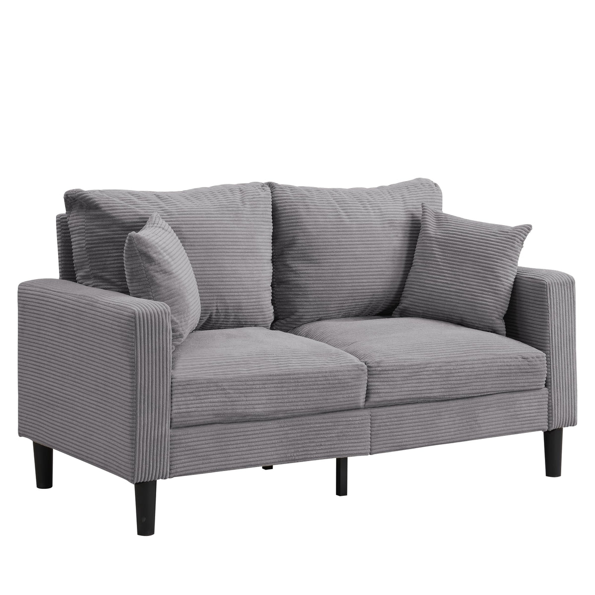 Light Gray 2-Seater Upholstered Loveseat Sofa T995