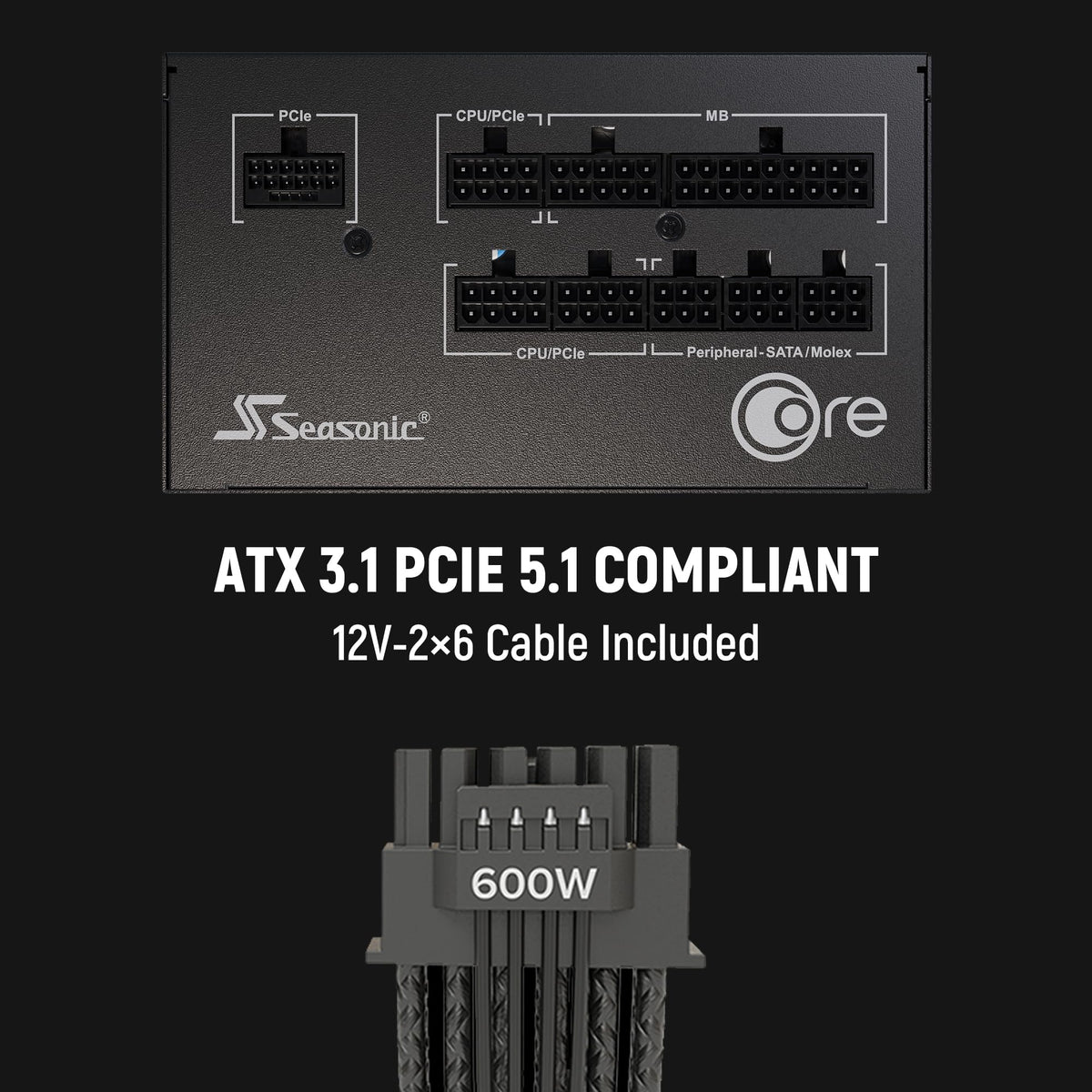 850W ATX 3.1 PCIe 5.1 Power Supply I912