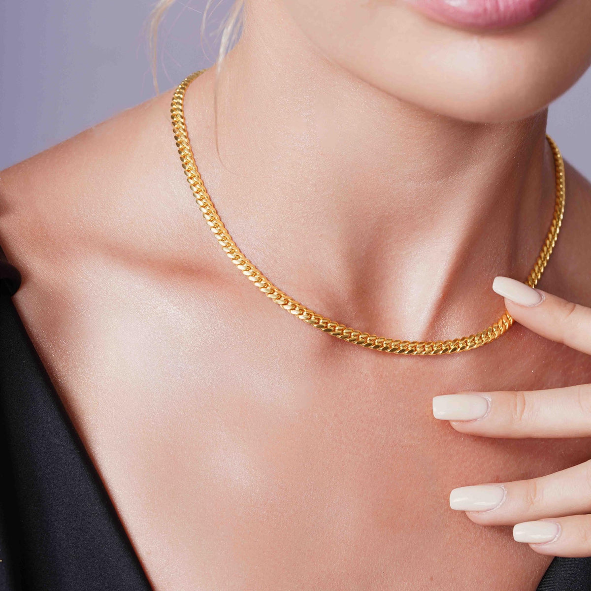 5.5mm Gold Vermeil Sterling Silver Cuban Link Chain Necklace G84732