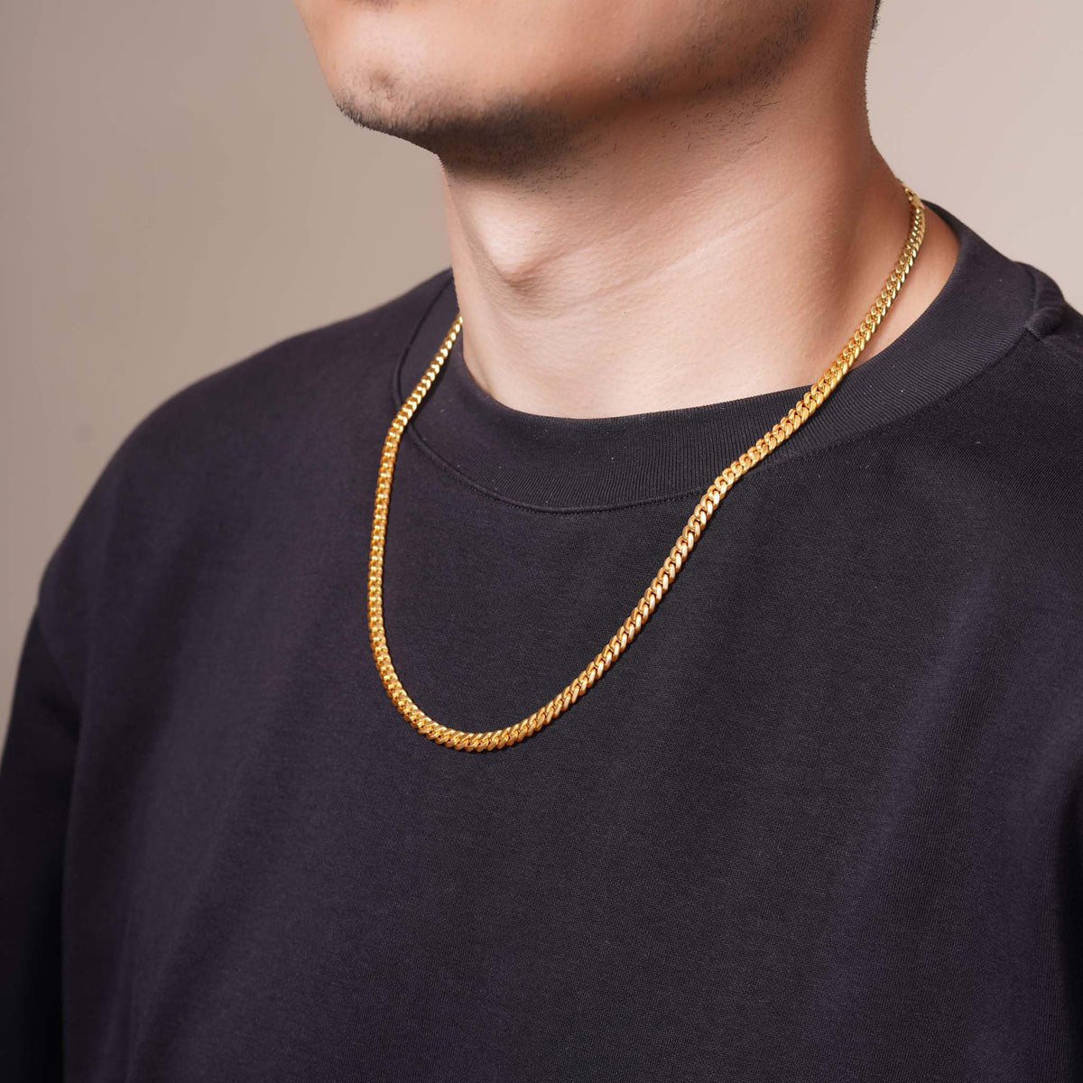 5.5mm Gold Vermeil Sterling Silver Cuban Link Chain Necklace G84732