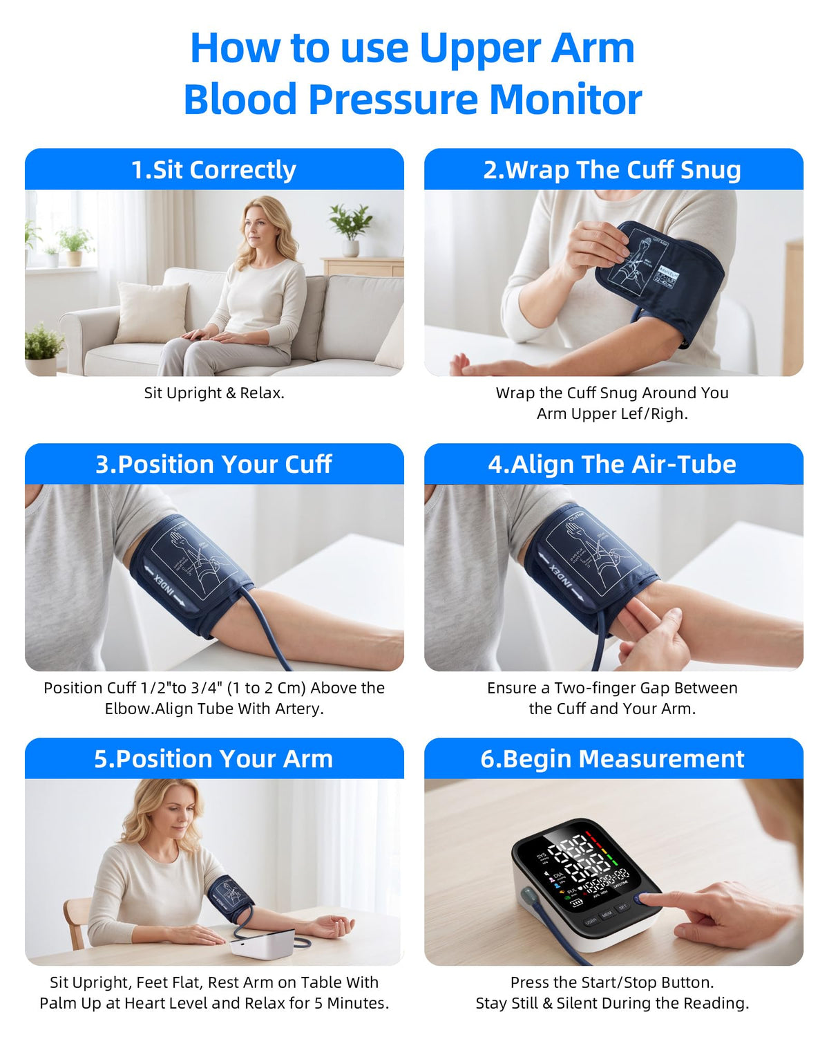 Automatic Upper Arm Blood Pressure Monitor with 2 Cuffs C180