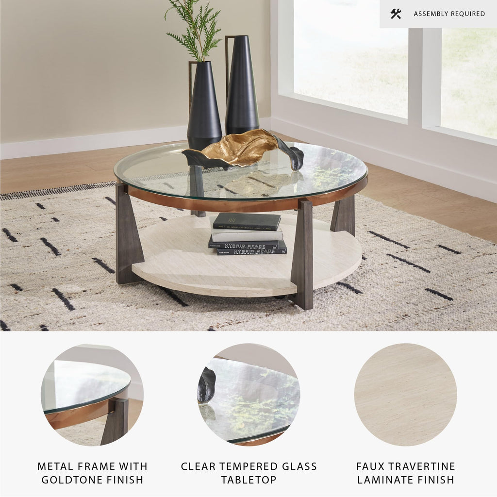 Round Glass Coffee Table X28890