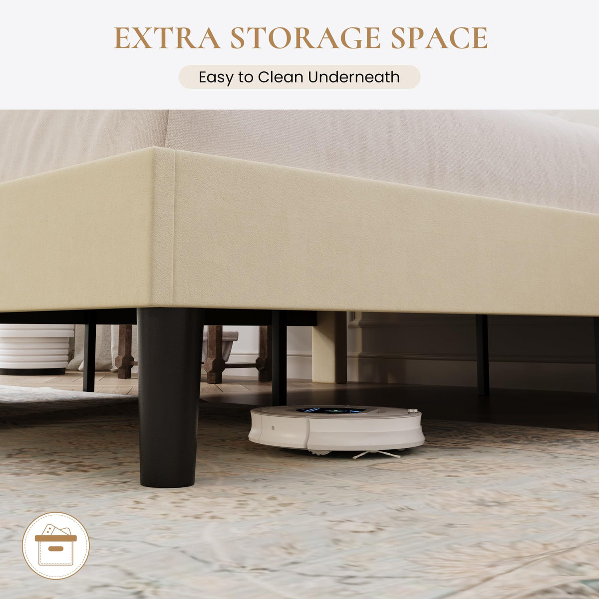 Queen Size Velvet Bed Frame with Adjustable Headboard R359051