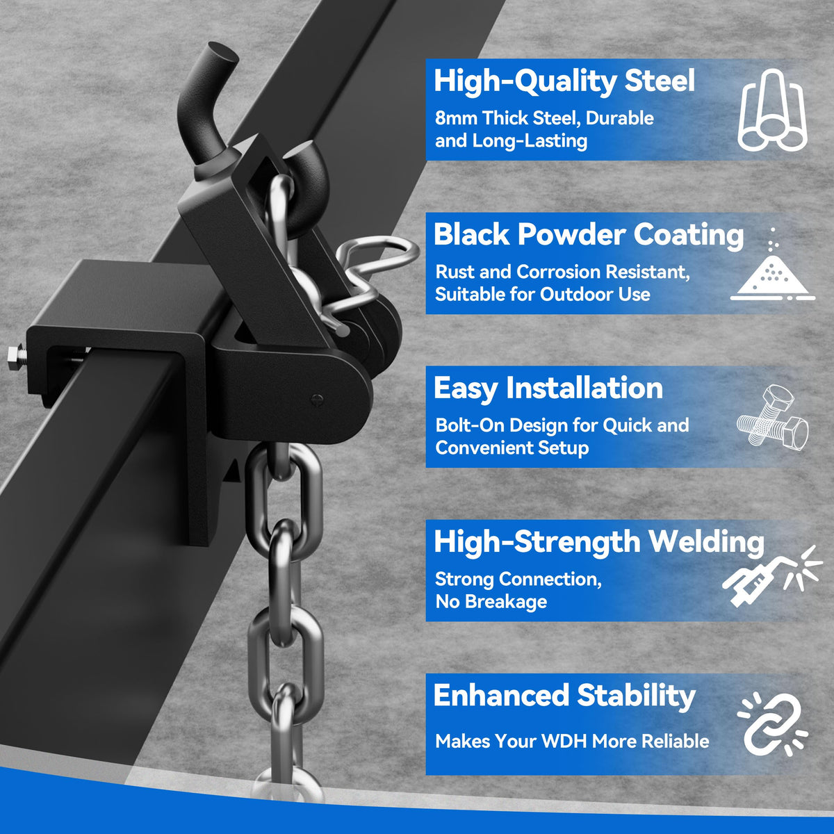 Black 2 Pack Heavy Duty Steel Weight Distribution Hitch Brackets S793468