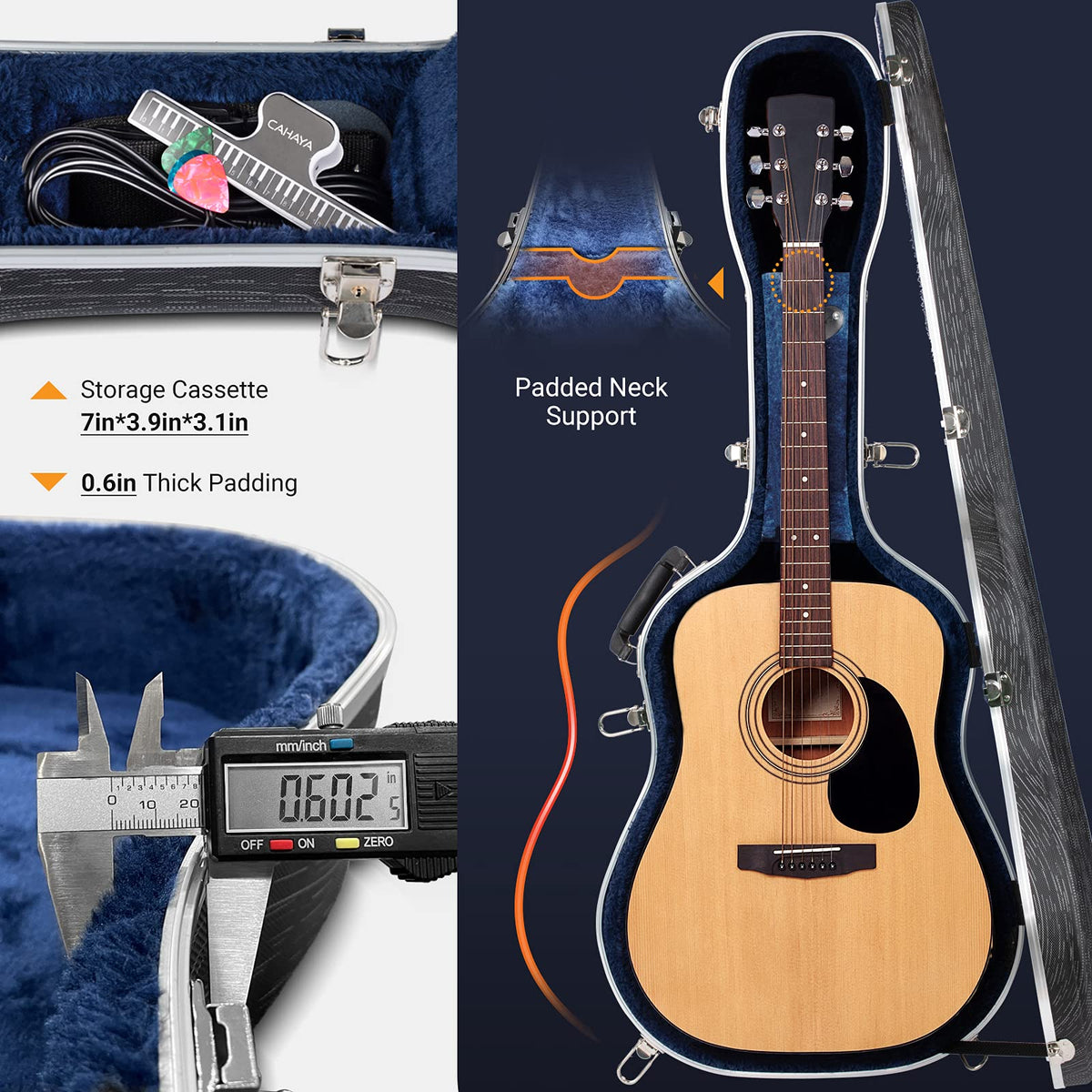 41 Inch ABS Hard Acoustic Guitar Case Black O95958