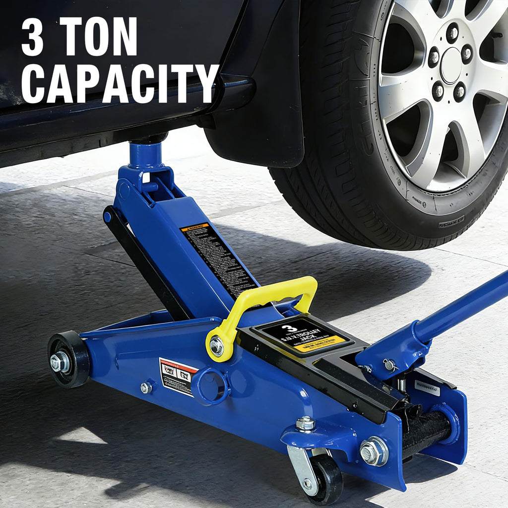 3 Ton Hydraulic Floor Jack, 6000 LBS Capacity, Blue D731473