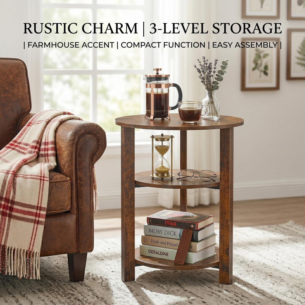 3-Tier Round Side Table W8392
