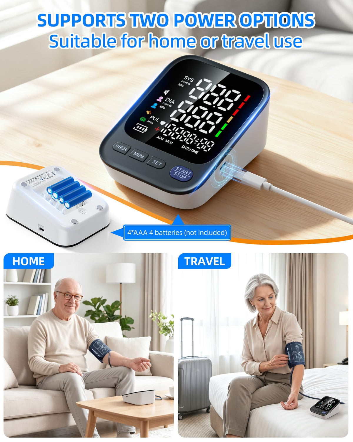Automatic Upper Arm Blood Pressure Monitor with 2 Cuffs C180