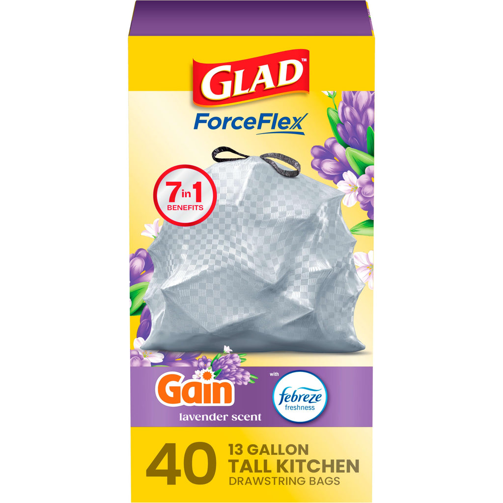 13 Gallon Lavender Tall Kitchen Trash Bags 40 Count R81334
