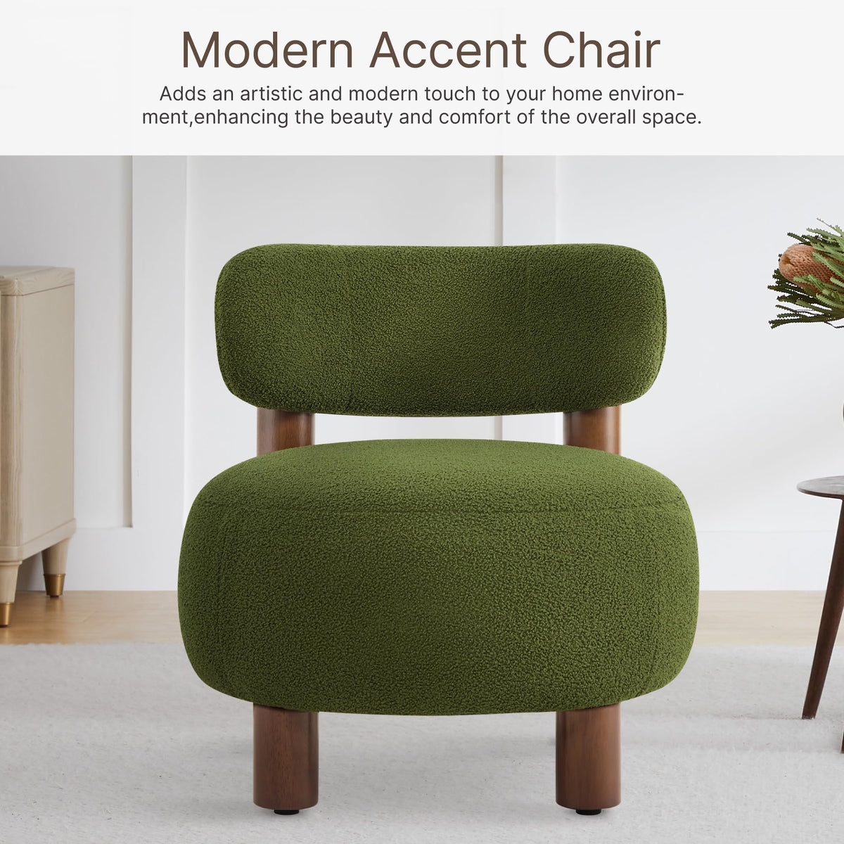 Green Boucle Accent Chair Set of 2 J235178