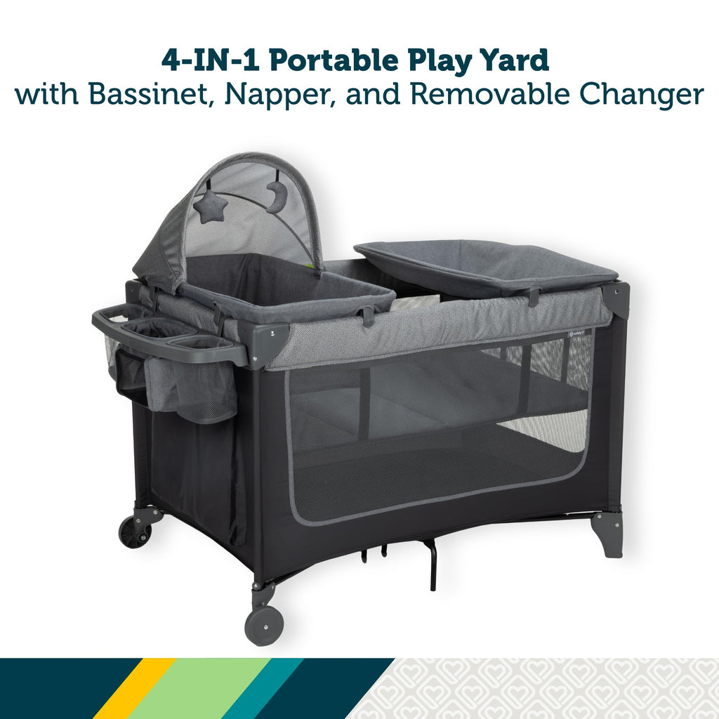 4-in-1 Portable Play Yard with Bassinet and Changer I965