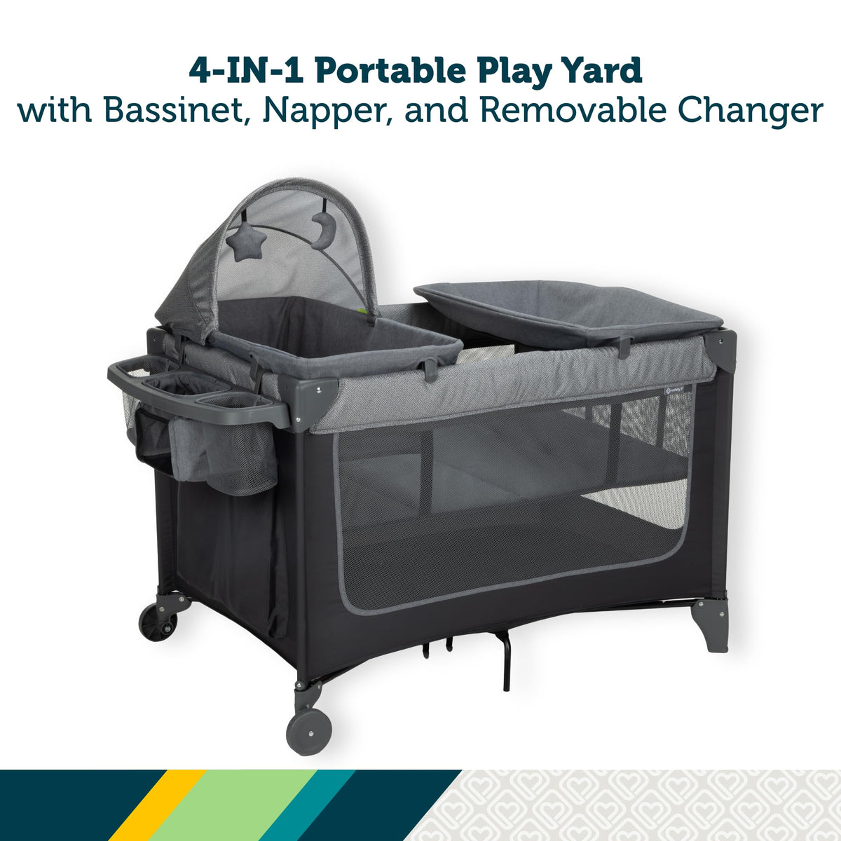 4-in-1 Portable Play Yard with Bassinet and Changer I965