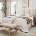 Queen Size Velvet Bed Frame with Adjustable Headboard R359051