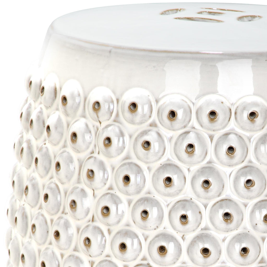 Creme Ceramic Garden Stool R274